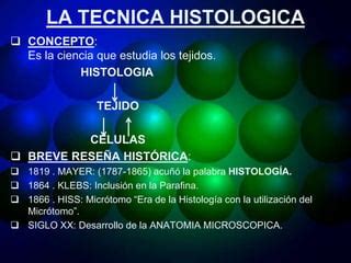 La Tecnica Histologica Ppt Descarga Gratuita