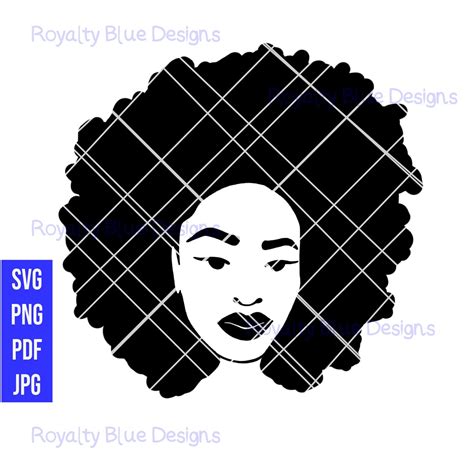 Empress Afro Svg Png Black Woman With Afro African Etsy