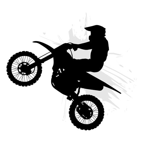 Silhouette Of A Motocross Rider Doing A Stunt Jump Vector Illustration