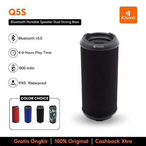 Jual Kisonli Speaker Bluetooth Portable Q S Dual Bass Support Fm Radio