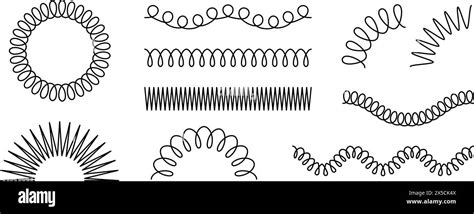 Spiral Spring Set Black Metal Wire Coil Spring Collection Thin Wire