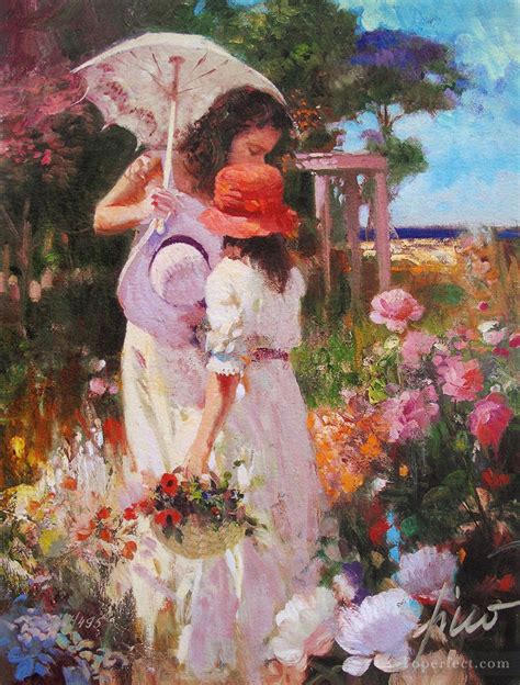 Pino Daeni 5 Impressionism Flowers Painting In Oil For Sale