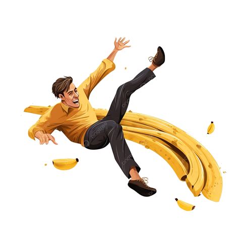 Man Slipping On A Banana Peel Png Illustration Accident Banana