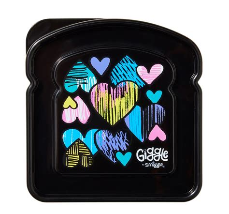 Smiggle Giggle Sandwich Container Black Y