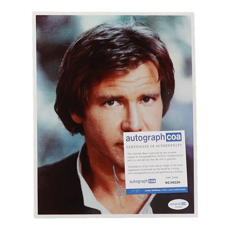 Harrison Ford Signed Star Wars 8x10 Photo Acoa Pristine Auction