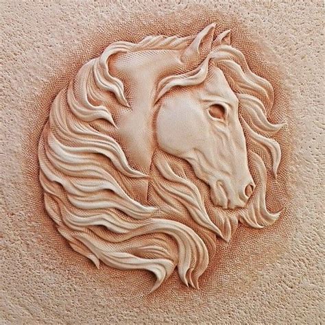 Конь Horse Карвинг Тиснение на коже Leather Carving Leather