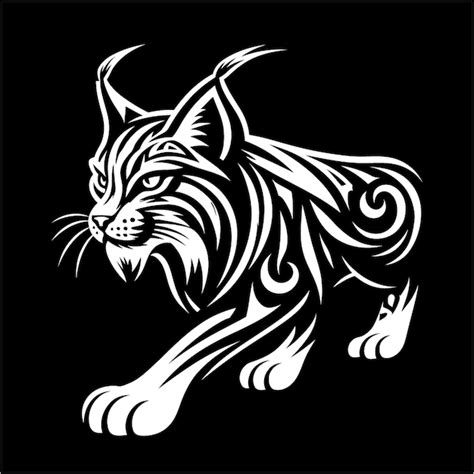 Premium Vector | Cat wildcat lynx modern tribal tattoo abstract line ...