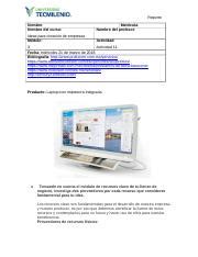 Actividad Ideas Para Creacion De Empresas Docx Reporte Nombre