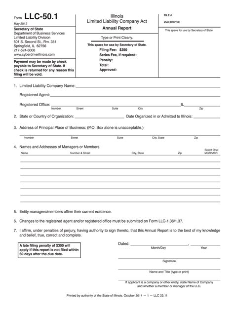 2011 Form Il Llc 501 Fill Online Printable Fillable Blank Pdffiller