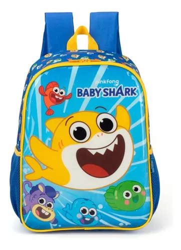 Mochila Baby Shark Azul Amarela Luxcel X X Cm Mercadolivre