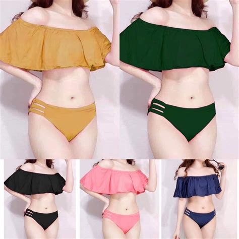 Queenie Swimsuit Korean Sexy One Piece Bikini W Foam Shopee Philippines