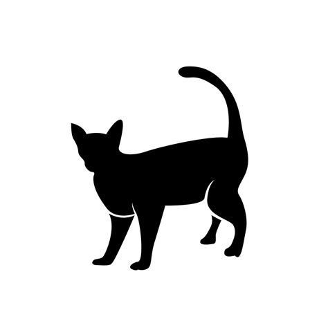 Schwarze Katzensilhouette Einfache Illustration Der Katze Schwarze Katzen Katze Schwarze