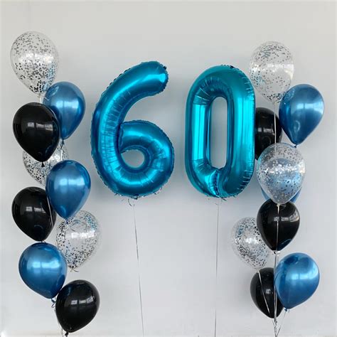 Cascading Helium Balloons Bouquet Double Number And Confetti