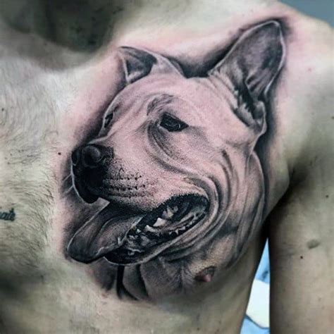 50 Pitbull Tattoo Designs For Men - Dog Ink Ideas