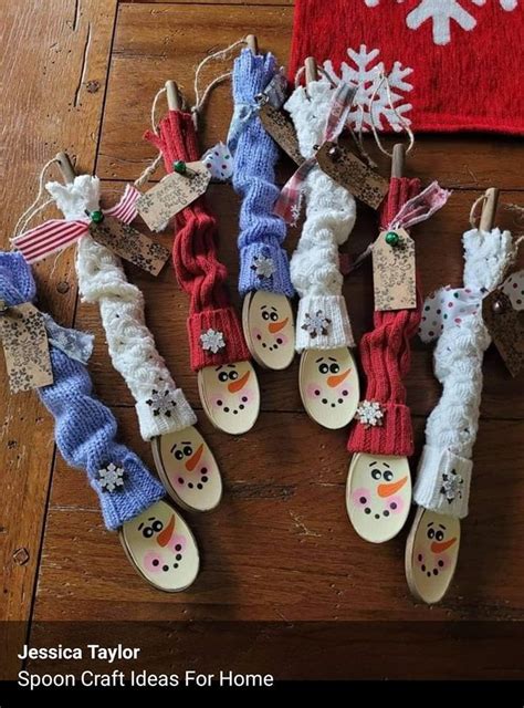 Wooden Spoon Snowmen In Xmas Crafts Handmade Christmas Crafts