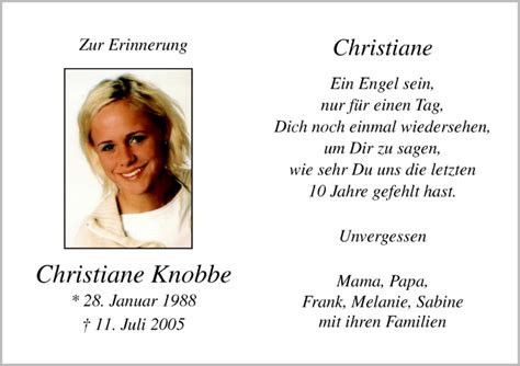 Traueranzeigen Von Christiane Knobbe Noz Trauerportal