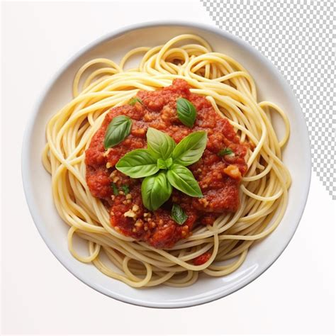 Delicious Spaghetti Served On Transparent Background Premium Ai