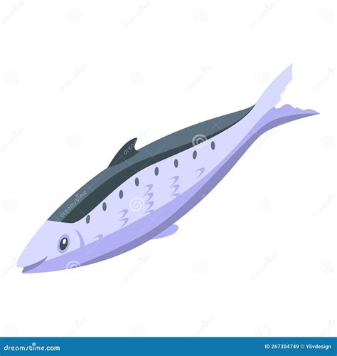 Set Of Fish And Sardine Food Cartoon Icon Design Template With Various