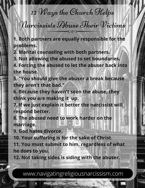 12 Ways The Church Helps Narcissists Abuse Their Victims Navigating