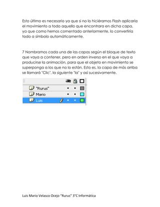 Crear una animación sobre un texto separándolo en bloques de letras PDF