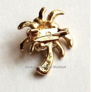 Jewelry Gold Crystal Coconut Palm Tree Pin Brooch Island Poshmark