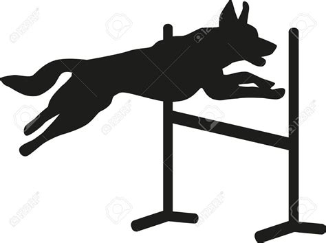 Dog Agility Jumping Over Hurdle Royalty Free Cliparts Vectors