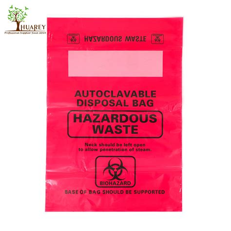 Customized Red Autoclave Bag PP Hospital Biohazard Medical Garbage Bag