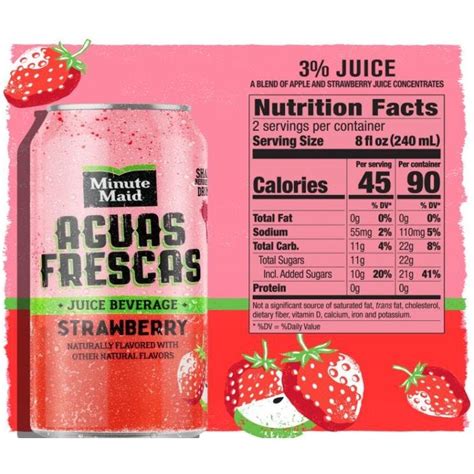 Minute Maid Aguas Frescas Strawberry Cans 16 Fl Oz 24 Pack