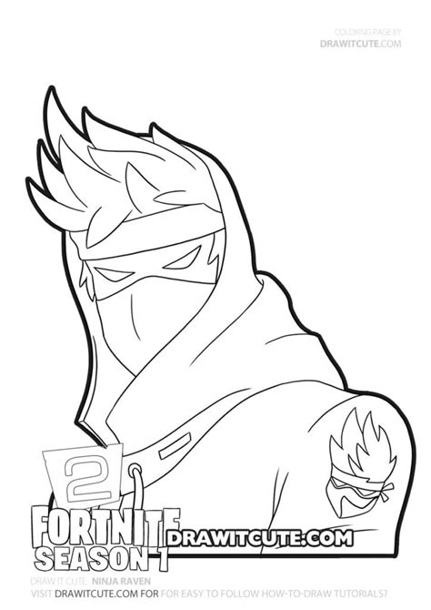 Ninja Raven Fortnite Chapter 2 Coloring Page Draw It Cute Pintar