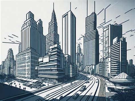 Premium AI Image | Vector city sketch illustration