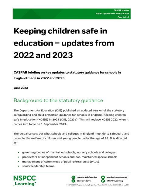 Keeping Children Safe in Education 2022 2023 Updates | PDF | Domestic ...