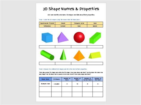 3d Shape Names And Properties [designed For Online] Teaching Resources