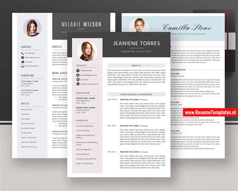 Professional Resume Cv Templates Ms Word Resumetemplatesnl