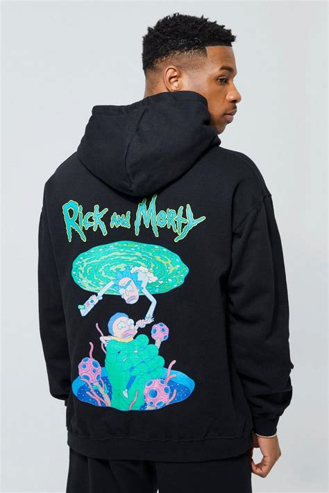 Oversized Rick And Morty License Hoodie Boohoo Uk