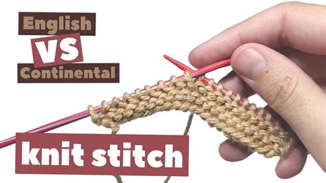 English Vs Continental Knit Stitch Lesson Knit Stitch Knitting Stitch