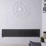 Revive Anthracite Horizontal Single Panel Designer Radiator X