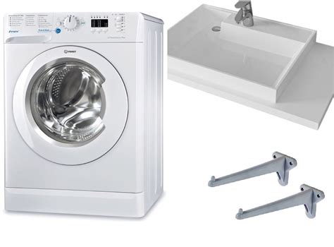 Комплект: узкая стиральная машина Indesit BWUA 51051 L B + раковина ...