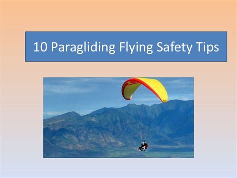 10 Paragliding Flying Safety Tips