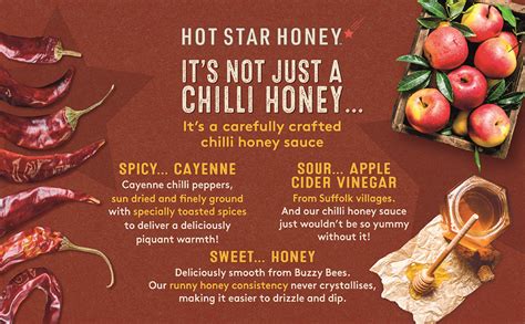 Hot Star Honey Habanero Hot Chilli Honey SWEET HONEY SAUCE WITH HOT CHILLI PEPPERS DRIZZLE