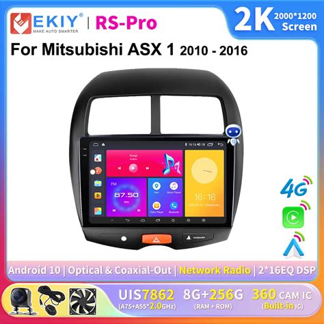 EKIY 2K Screen Car Radio For Mitsubishi ASX 1 2010 2016 Android Auto