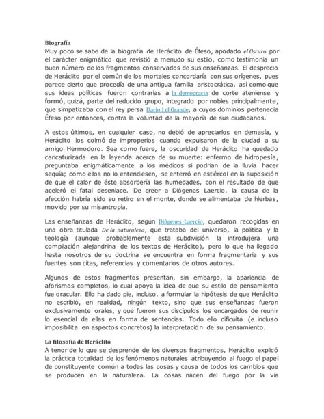 Biografia De Heraclito Docx