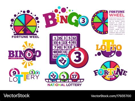 Bingo lotto or national lottery logo templates set