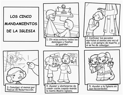 Dibujos Para Catequesis Los 5 Mandamientos De La Iglesia