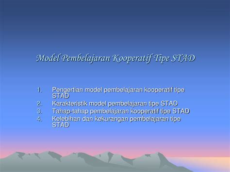 Ppt Model Pembelajaran Kooperatif Tipe Stad Powerpoint Presentation