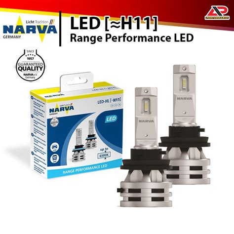 Narva Range Performance LED H11 6500K 12V 24V Car Headlight Bulb Pair