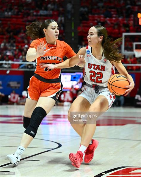 Jenna Johnson Of The Utah Utes Brings The Ball Up Against Grace Stone