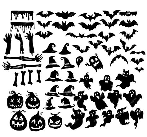 Premium Vector Happy Halloween Vector Silhouette Icons