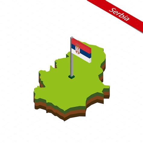 Premium Vector | Serbia Isometric map and flag Vector Illustration