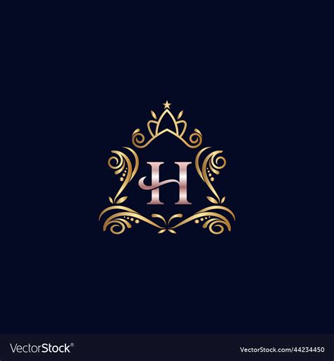 Vintage Monogram Alphabet H Letter Royalty Free Vector Image