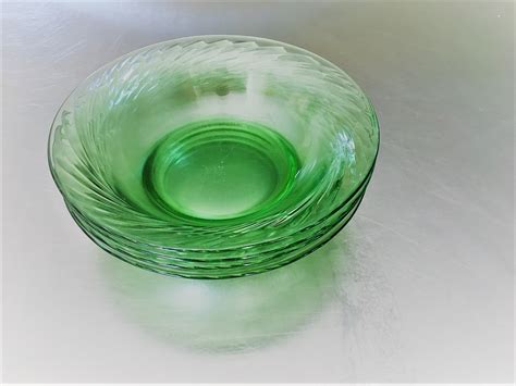 Set Of Pyrex Festiva Spring Green Cereal Bowls